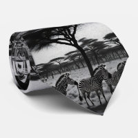 Zebras in Africa Oil Paint, Neck Tie