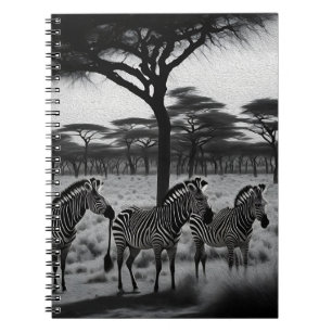 Zebras in Africa Oil Paint, Notebook Notizblock