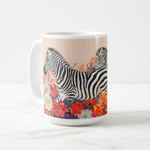 Zebras in Blumen Kaffeetasse