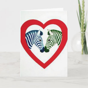 Zebras In Love gestreifte Karte