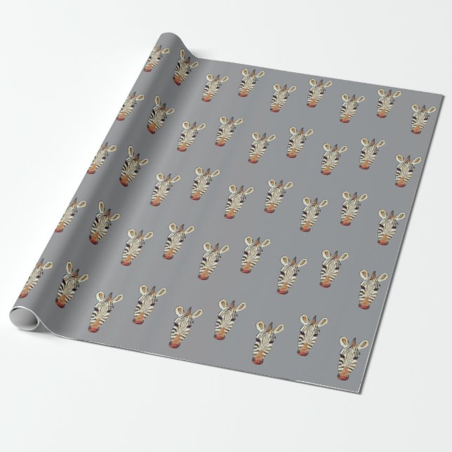 Zebras Kopfumgehungspapier Geschenkpapier (Ungerollt)
