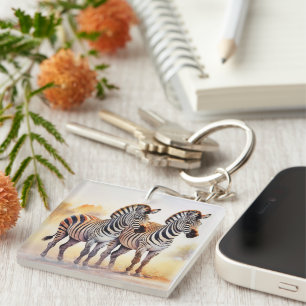 Zebras Kunst, Dichtung und Musik Schlüsselanhänger