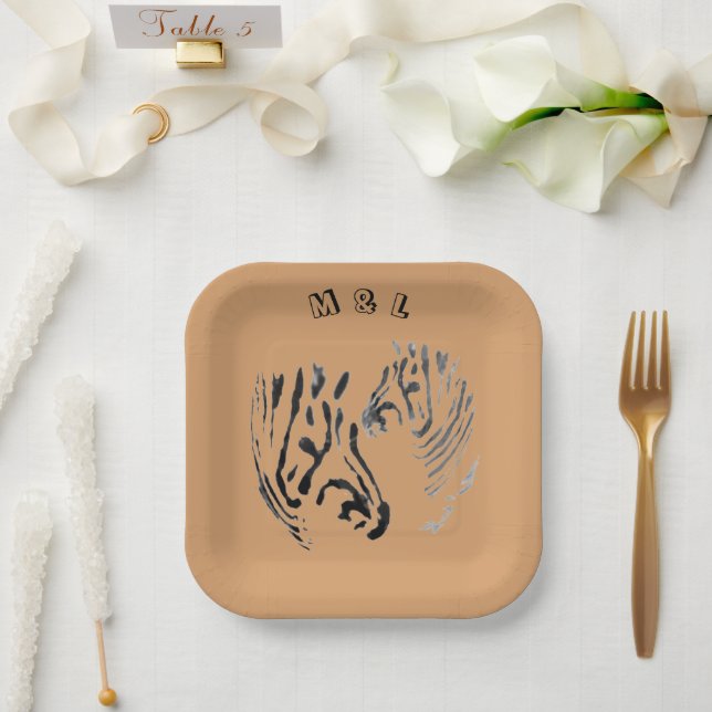 Zebras Pappteller (Hochzeit)