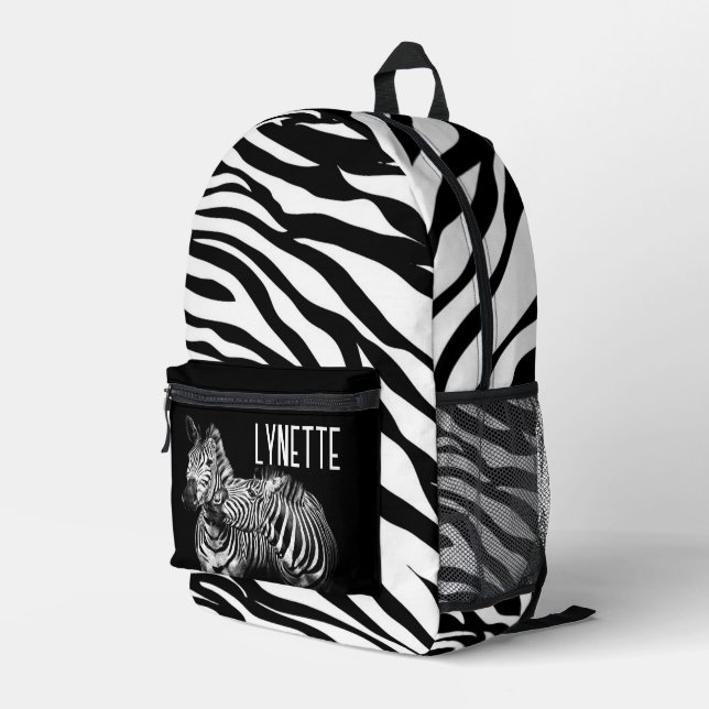 Zebras Personalisierte Bedruckter Rucksack (Rückseitige Ecke Rechts)