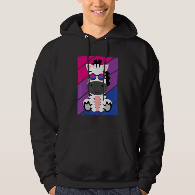 Zebras Pride Bisexual Flag LGBTQ Proud Ally Pride  Hoodie (Vorderseite)