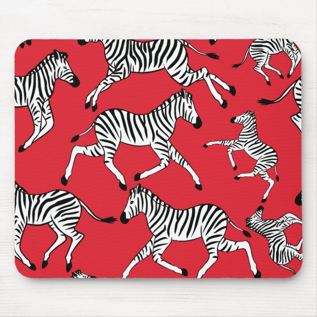 Zebras, rote Maus Pad Mousepad (Vorne)