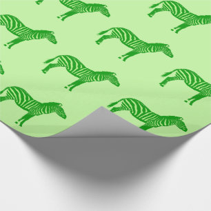 Zebras - Shades of Lime Green Geschenkpapier