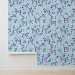 Zebras und Martinis Blue Tapete