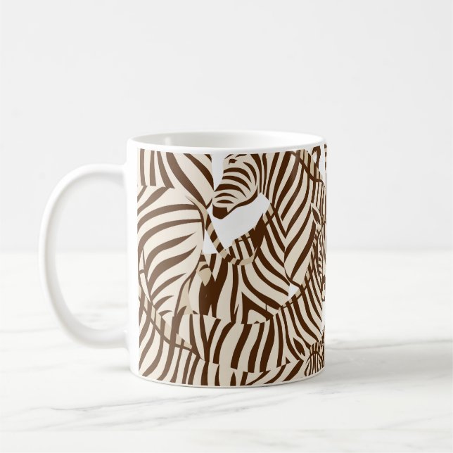 Zebras, wilde Savanne, nahtlose Muster Kaffeetasse (Links)