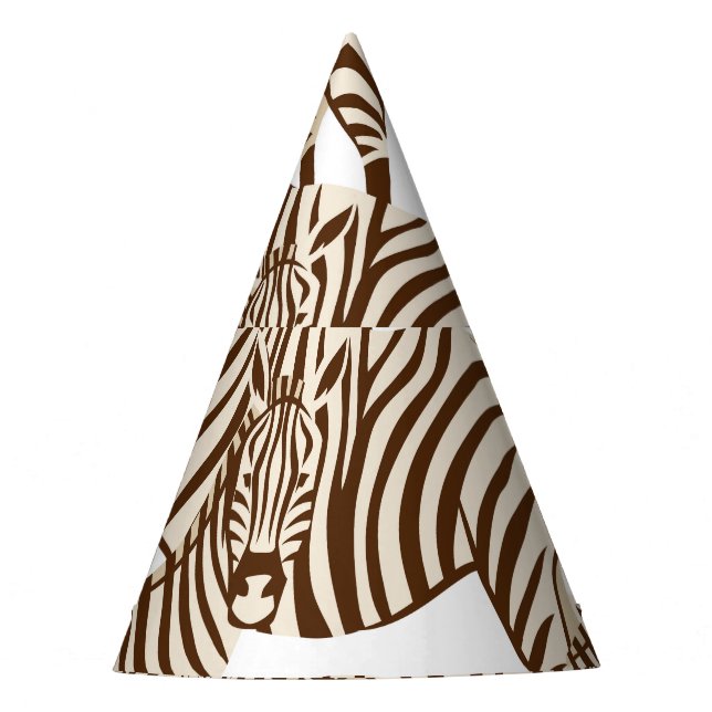 Zebras, wilde Savanne, nahtlose Muster Partyhütchen (Vorderseite)