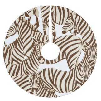 Zebras, wilde Savanne, nahtloses Muster Polyester Weihnachtsbaumdecke