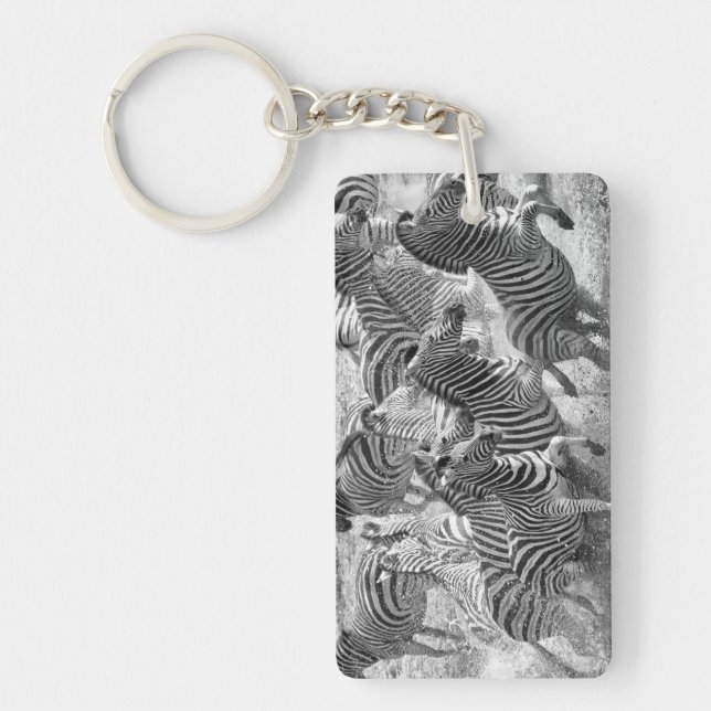 Zebraslaufen Schlüsselanhänger (Vorderseite)