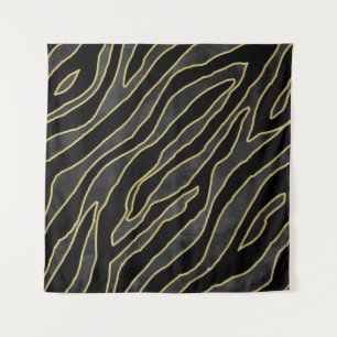 Zebrastreifen: Abstraktes Monochrom Nahtlos. Wandteppich