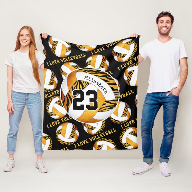 Zebrastreifen aus personalisiertem Volleyball Fleecedecke (Beispiel)