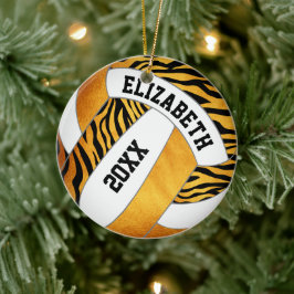Zebrastreifen aus personalisiertem Volleyball Keramik Ornament
