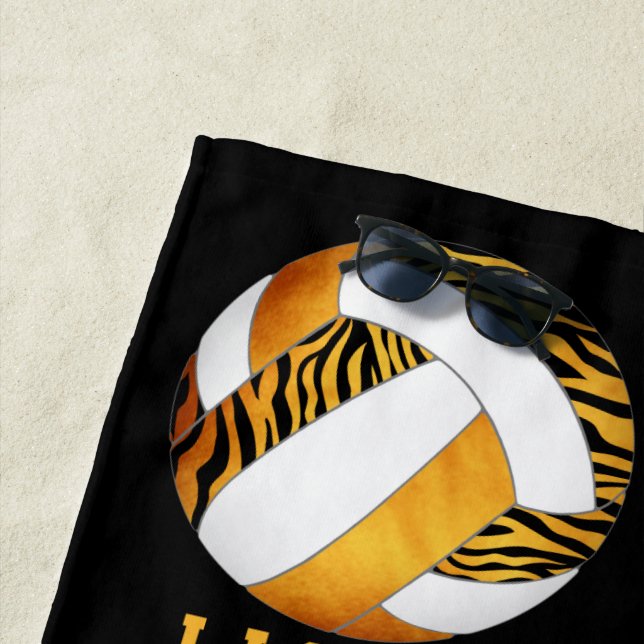 Zebrastreifen aus personalisiertem Volleyball Strandtuch (Beispiel)
