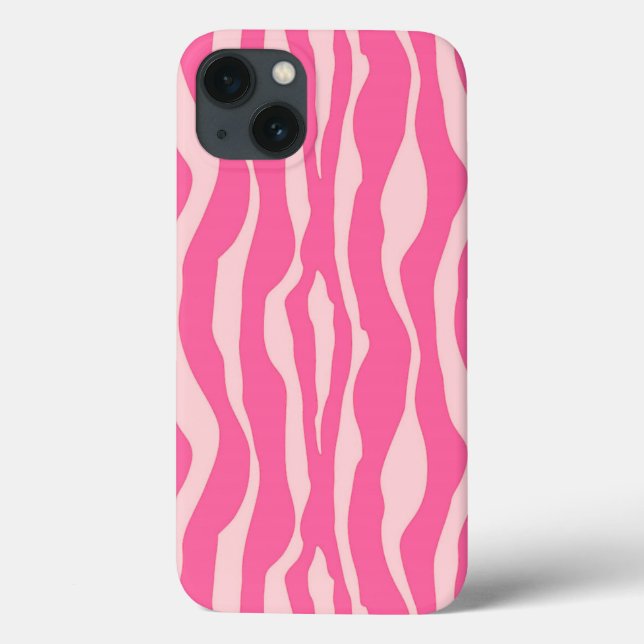 Zebrastreifen - Fuchsien und hellrosa Case-Mate iPhone Hülle (Rückseite)