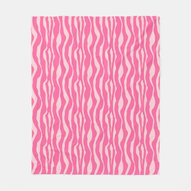 Zebrastreifen - Fuchsien und hellrosa Fleecedecke (Vorderseite)