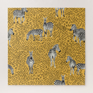 Zebrastreifen: handgezeichneter nahtloser Hintergr Puzzle