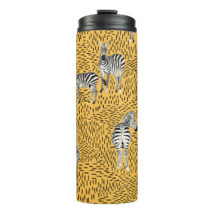 Zebrastreifen: handgezeichneter nahtloser Hintergr Thermosbecher