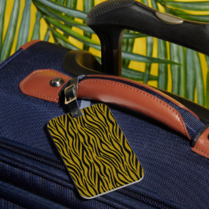 Zebrastreifen im Safari-Stil Schwarz und Braun  Gepäckanhänger