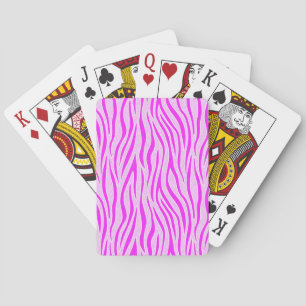 Zebrastreifen in einem puderrosa Safari-Druck Spielkarten