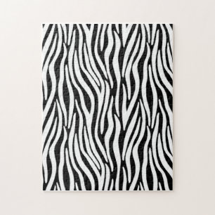 Zebrastreifen in schwarz-weißem Pelzeffekt Puzzle