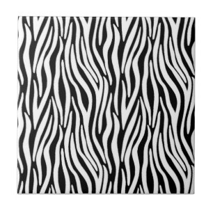 Zebrastreifen in schwarzem und weißem Fell-Effekt Fliese