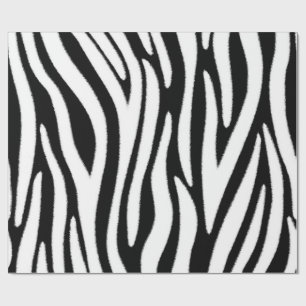 Zebrastreifen in schwarzem und weißem Fell-Effekt Geschenkpapier