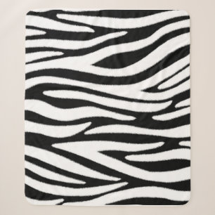 Zebrastreifen in schwarzem und weißem Fell-Effekt Sherpadecke