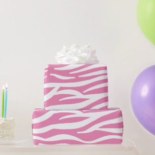 Zebrastreifen in weiß und rosa geschenkpapier