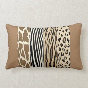 Zebrastreifen-Kissen aus Beige-Tier-Embosse Lendenkissen