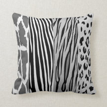 Zebrastreifen-Kissen aus schwarzem und weißem Tier