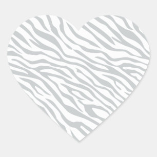Zebrastreifen Klicken Sie, um die Farbe Grau anzup Herz-Aufkleber