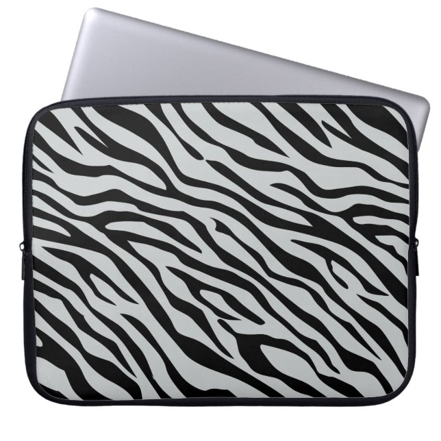 Zebrastreifen Klicken Sie, um die Farbe Grau anzup Laptopschutzhülle (Vorderseite)