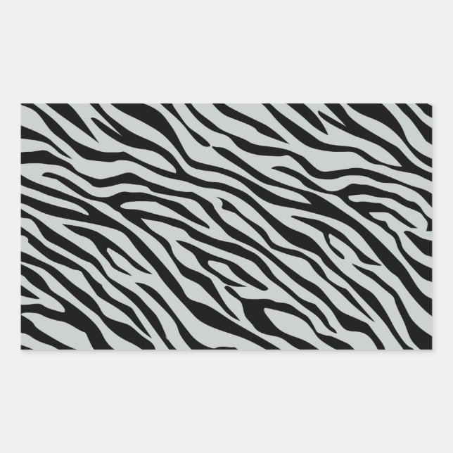 Zebrastreifen Klicken Sie, um die Farbe Grau anzup Rechteckiger Aufkleber (Vorderseite)