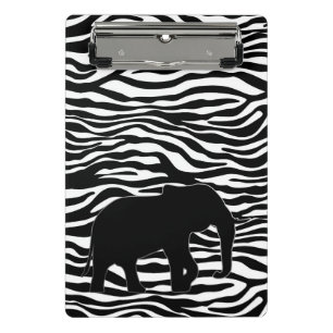 Zebrastreifen-Muster mit Elefant + Ihre Ideen Mini Klemmbrett