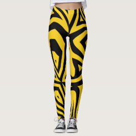 Zebrastreifen schwarz-gelb Frauen Leggings