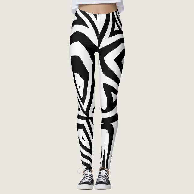 Zebrastreifen, schwarz und weiß Frauen Leggings (Vorderseite)