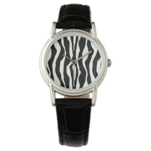 Zebrastreifen - Schwarz-Weiß Armbanduhr