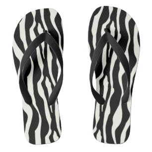 Zebrastreifen - Schwarz-Weiß Flip Flops