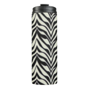 Zebrastreifen Schwarz-Weiß-Tierdruck  Thermosbecher