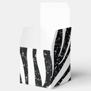 Zebrastreifen Schwarzes Glitter Wildtiermuster Geschenkschachtel