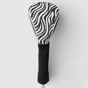 Zebrastreifen Schwarzes Glitter Wildtiermuster Golf Headcover