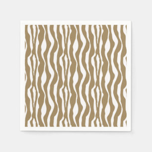 Zebrastreifen - Taupe Tan und White Serviette