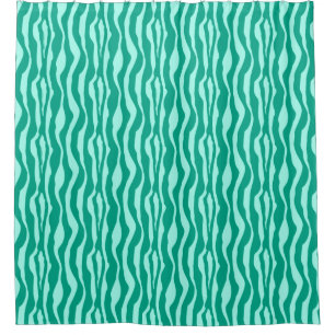 Zebrastreifen - Türkis und Aqua Duschvorhang