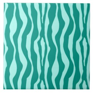 Zebrastreifen - Türkis und Aqua Fliese