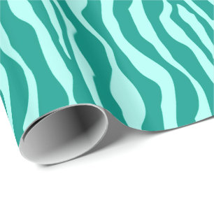 Zebrastreifen - Türkis und Aquamarin Geschenkpapier