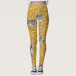 Zebrastreifen: von Hand gezeichnet nahtloser Hinte Leggings