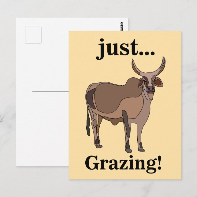 Zebu-Rind Kuh Tier Postkarte (Vorne/Hinten)